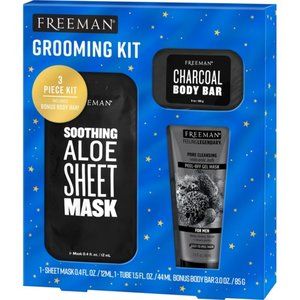 2x Freeman Limited Edition Men's Grooming Holiday Kit, 3 Piece Gift Set